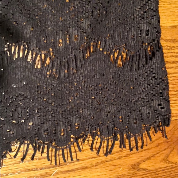 Zara women’s S scoop back charcoal gray lace top - Picture 6 of 6